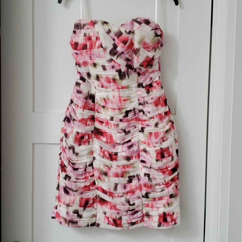 H&M strapless floral cocktail dress